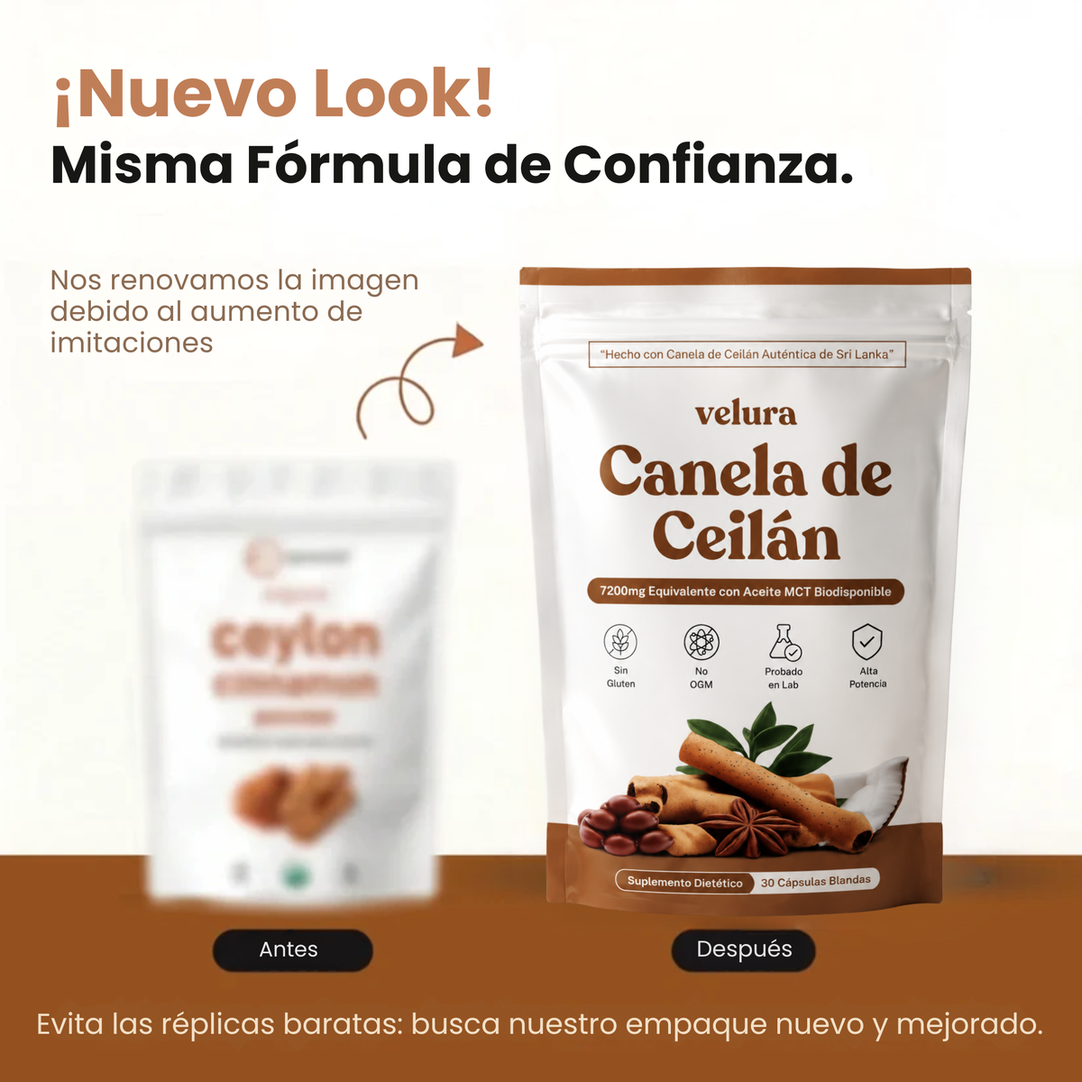Canela de Ceylán Equivalente a 7200mg con Aceite MCT